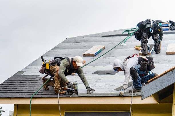 Professional Gutter Installation technician working in Eden, NC
